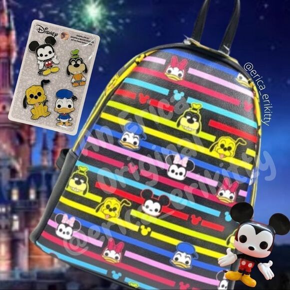RARE Disney X Funko Pop Backpack & Pin Collection Set Sensational Six - Picture 9 of 9